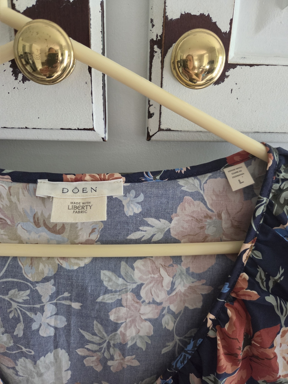 Doen Pecos Indigo Iris Floral Dress L - Picture 5 of 6